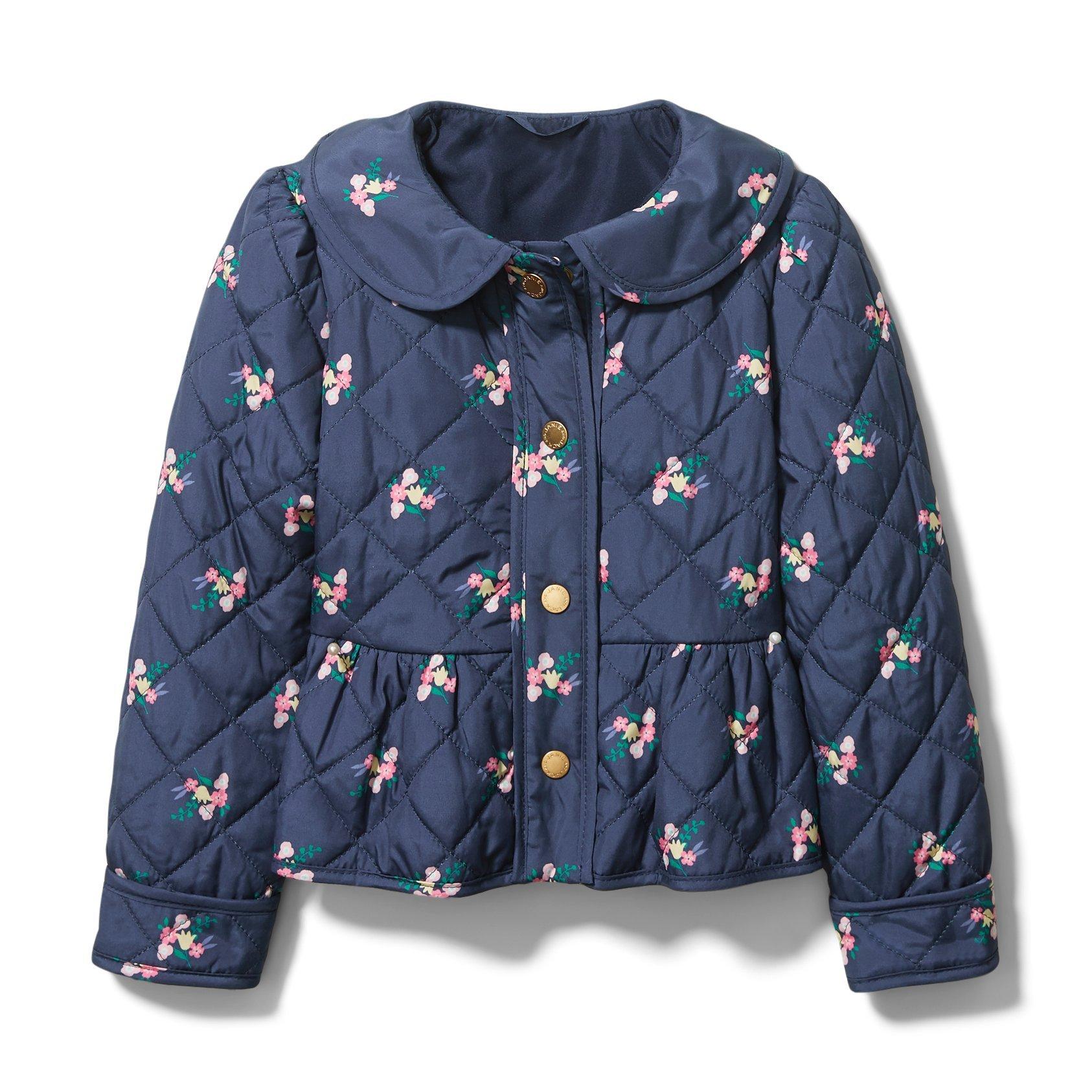 Quilted Peplum Floral Jacket