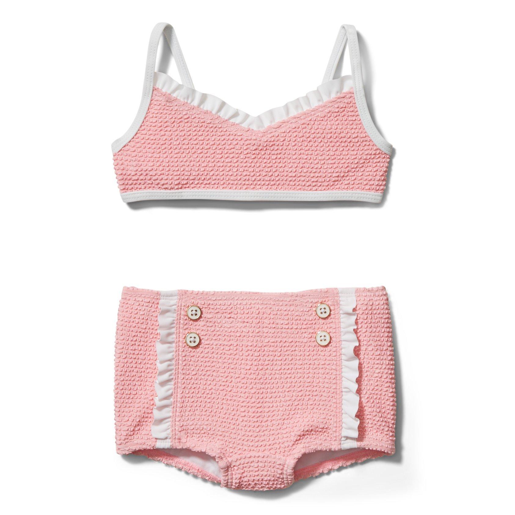 Textured Ruffle Trim 2-Piece Swimsuit image number 0