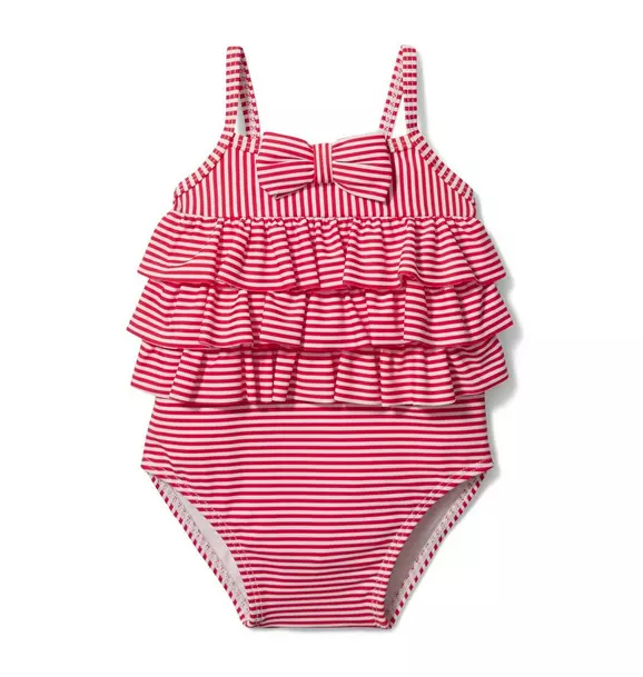 Baby Tiered Striped Swimsuit image number 0