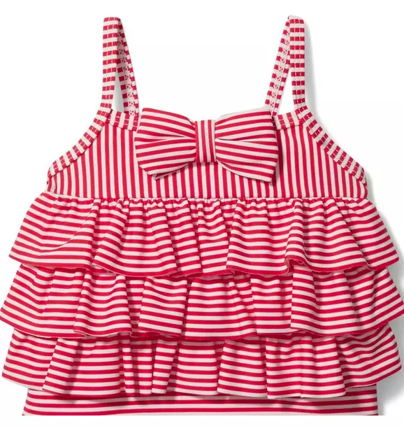 Baby Tiered Striped Swimsuit image number 1