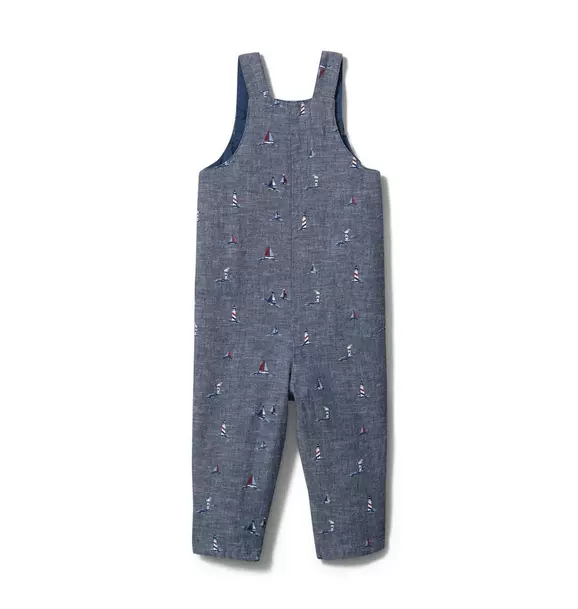 Baby Nautical Print Chambray Overall image number 2
