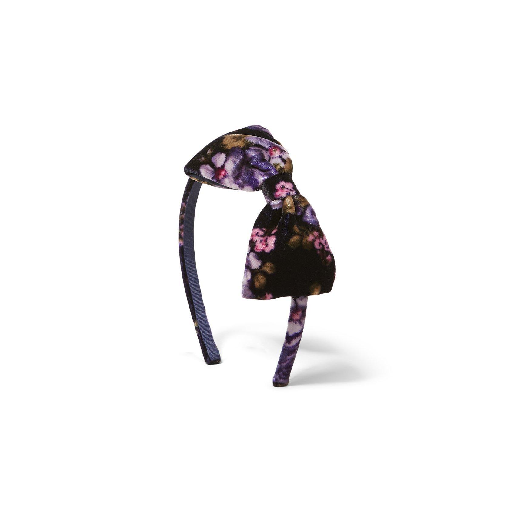 Floral Velvet Bow Headband image number 0
