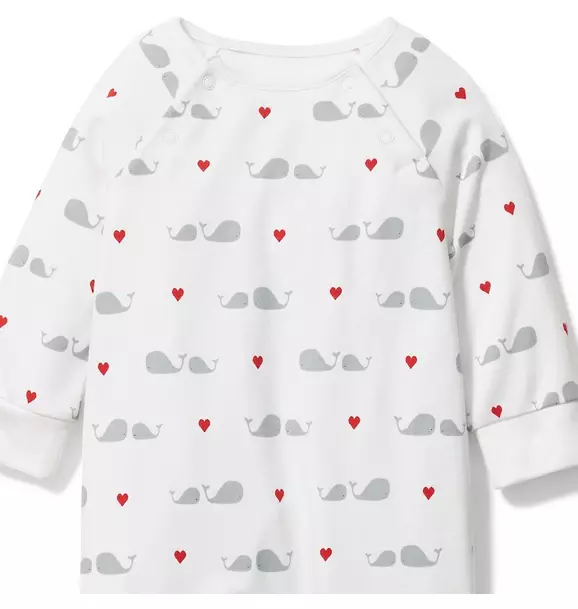 Baby Whale Heart Footed 1-Piece image number 1