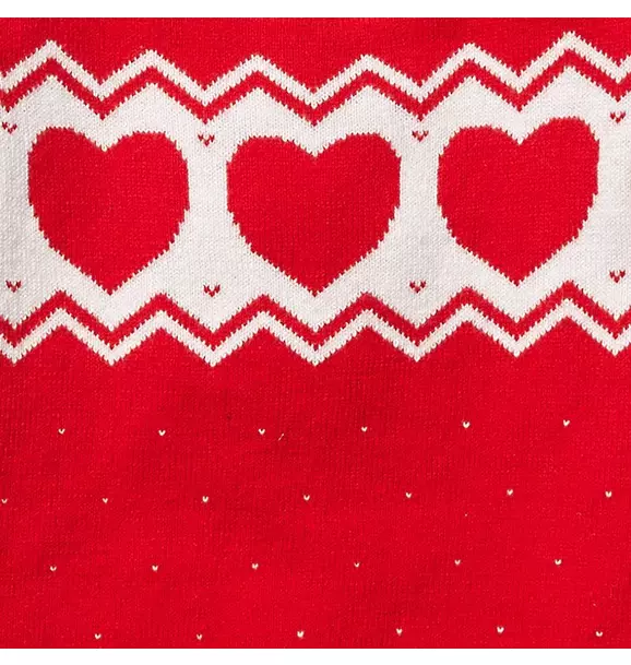 Fair Isle Heart Short Sleeve Sweater  image number 2