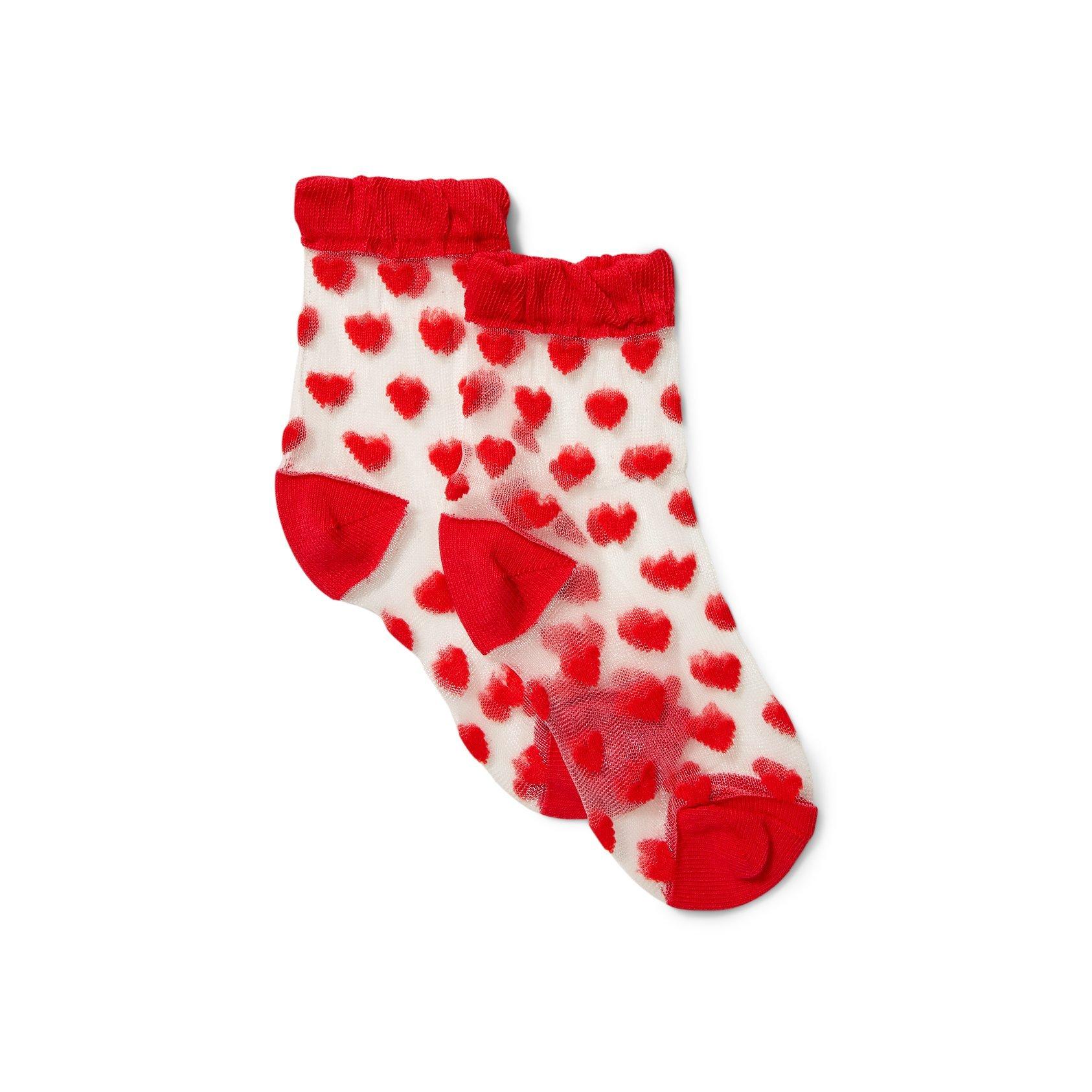 Sheer Heart Print Sock image number 0