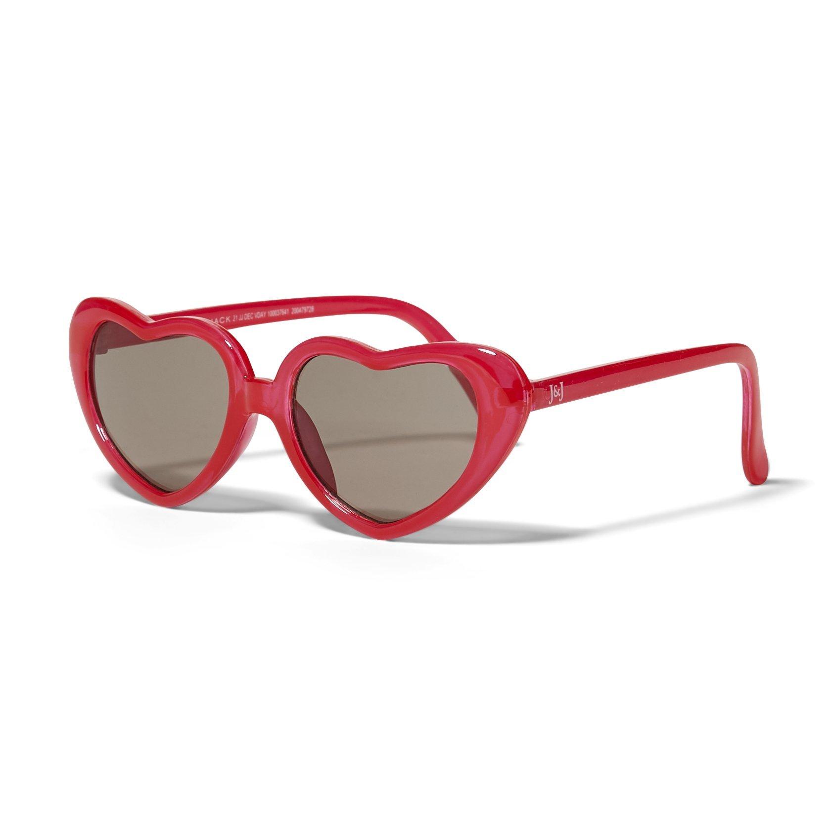 Red plastic cheap heart sunglasses