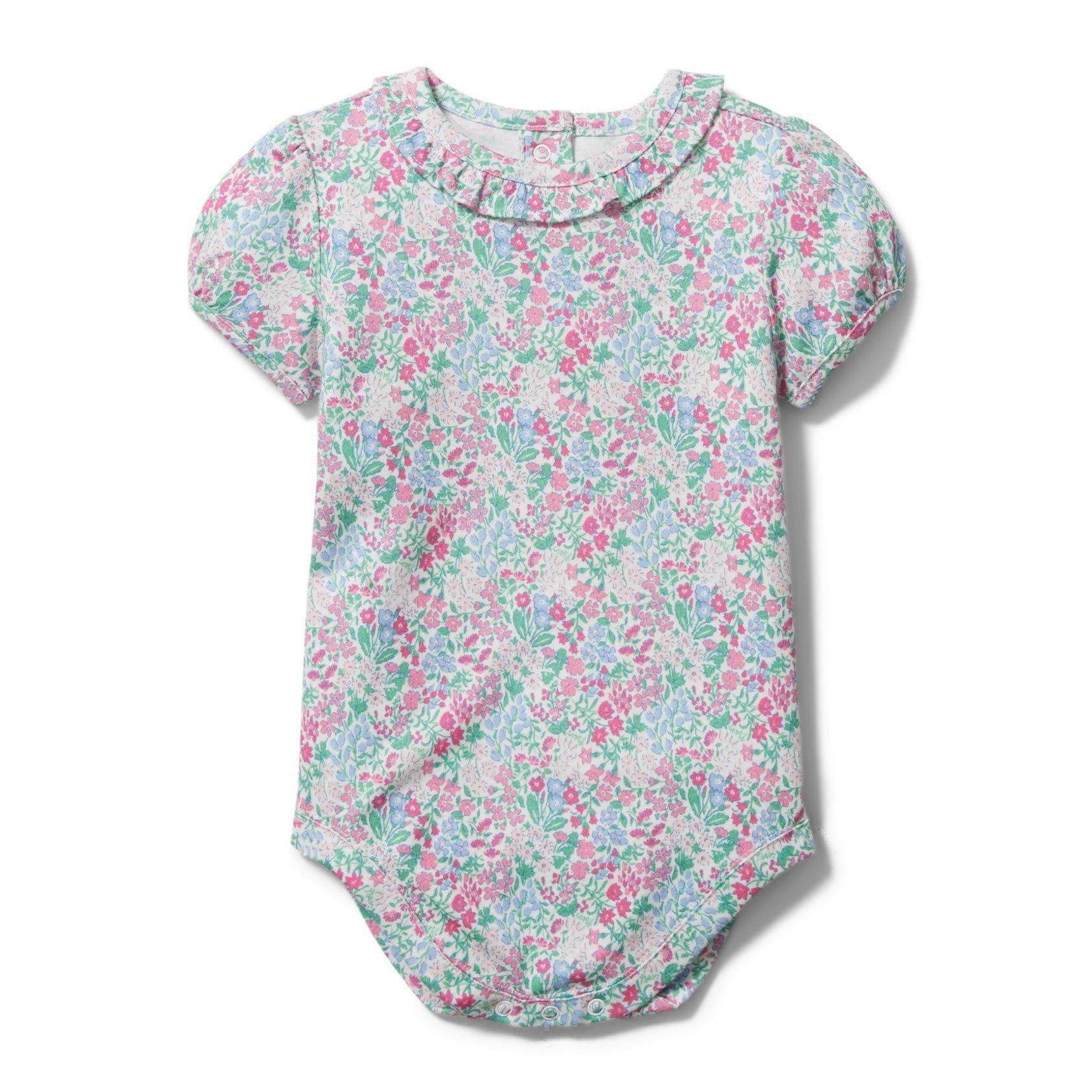 Baby Floral Ruffle Collar Bodysuit image number 0