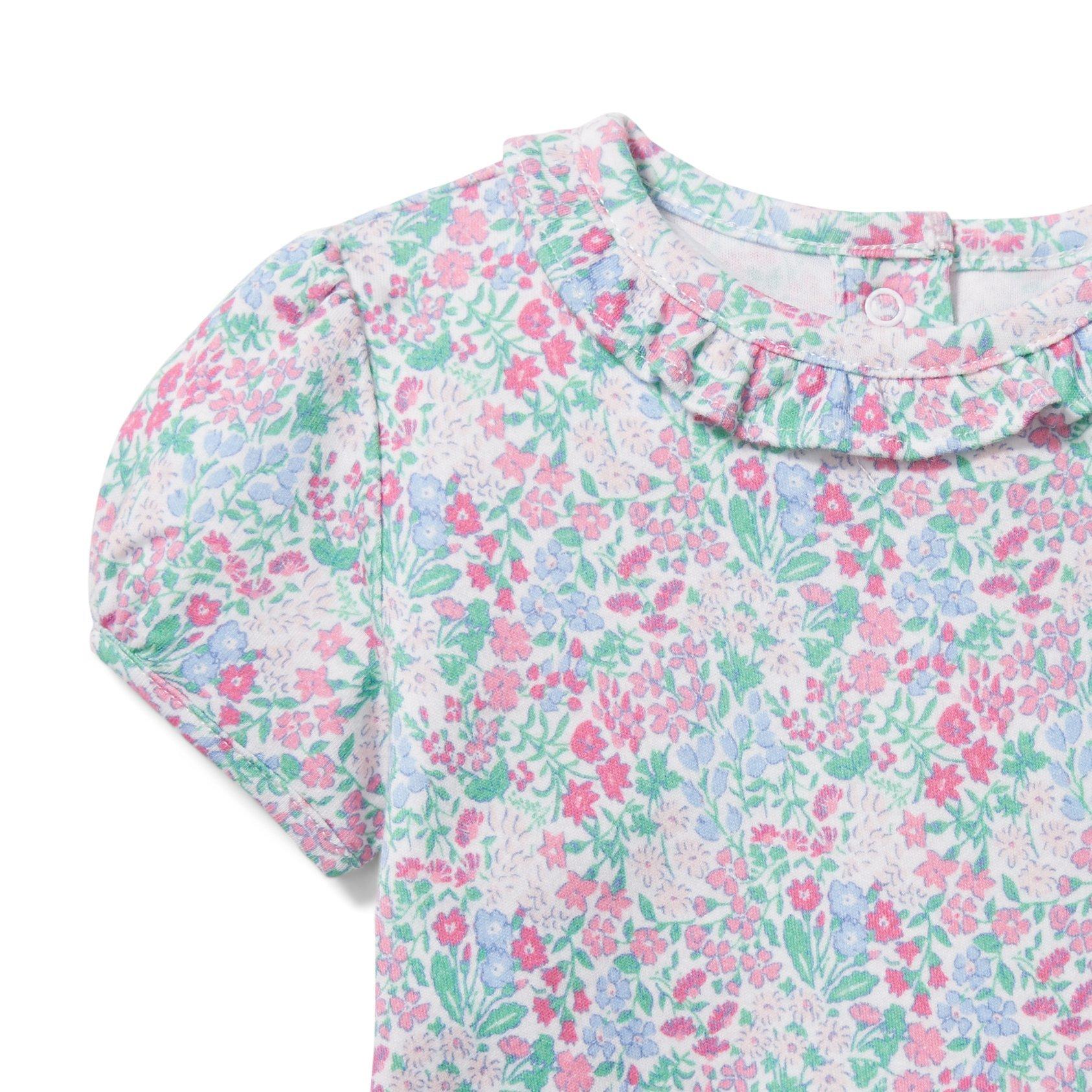 Baby Floral Ruffle Collar Bodysuit image number 1