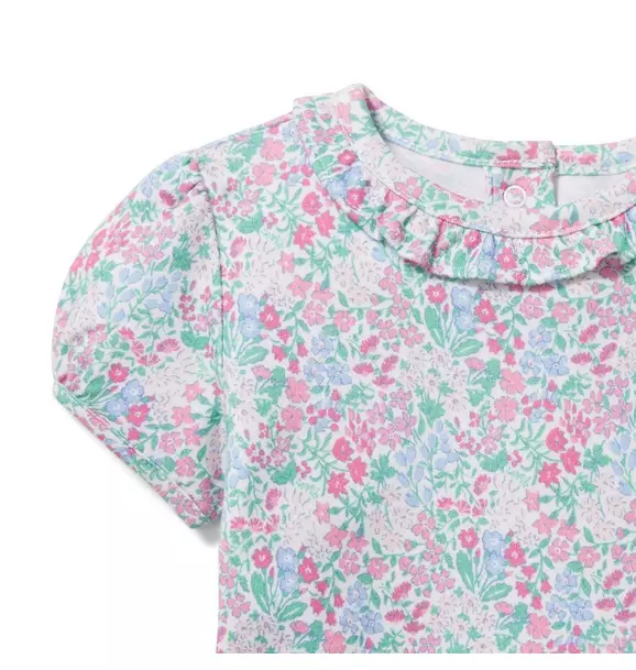 Baby Floral Ruffle Collar Bodysuit image number 1