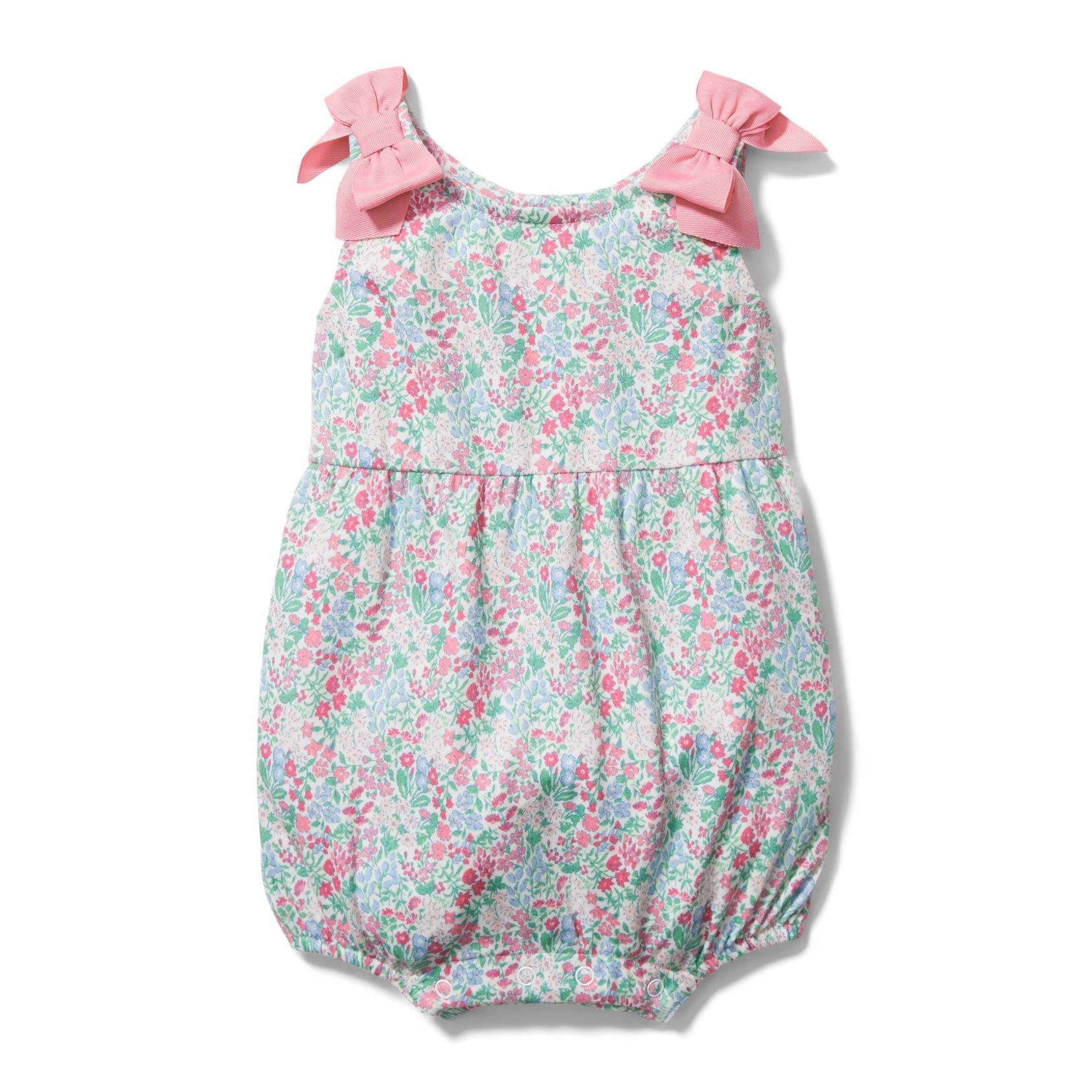 Baby Floral Bow Strap Romper image number 0