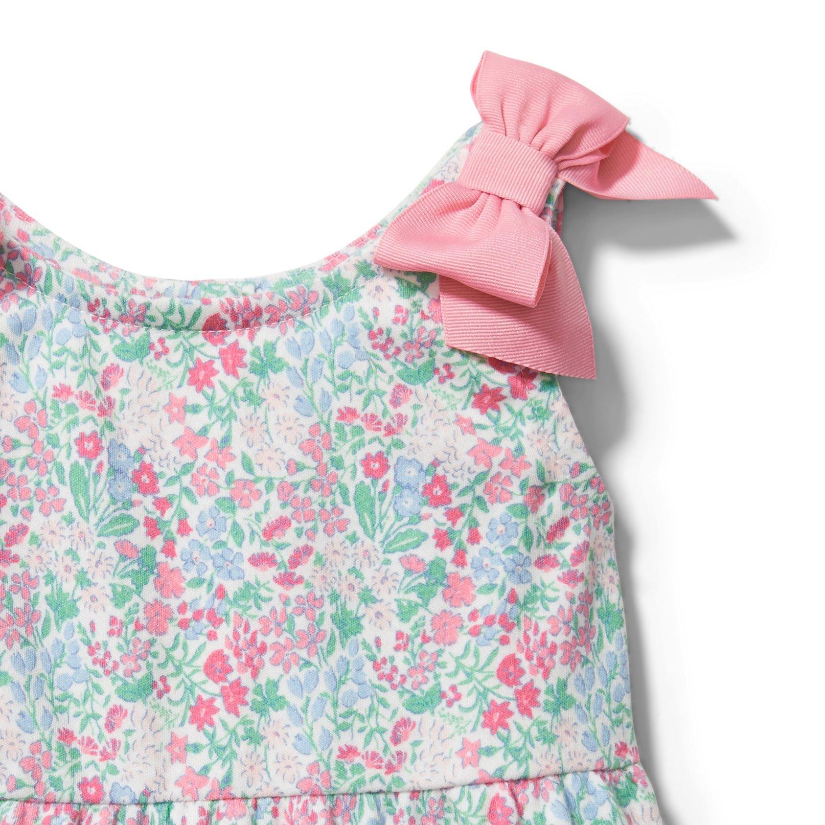 Baby Floral Bow Strap Romper image number 1