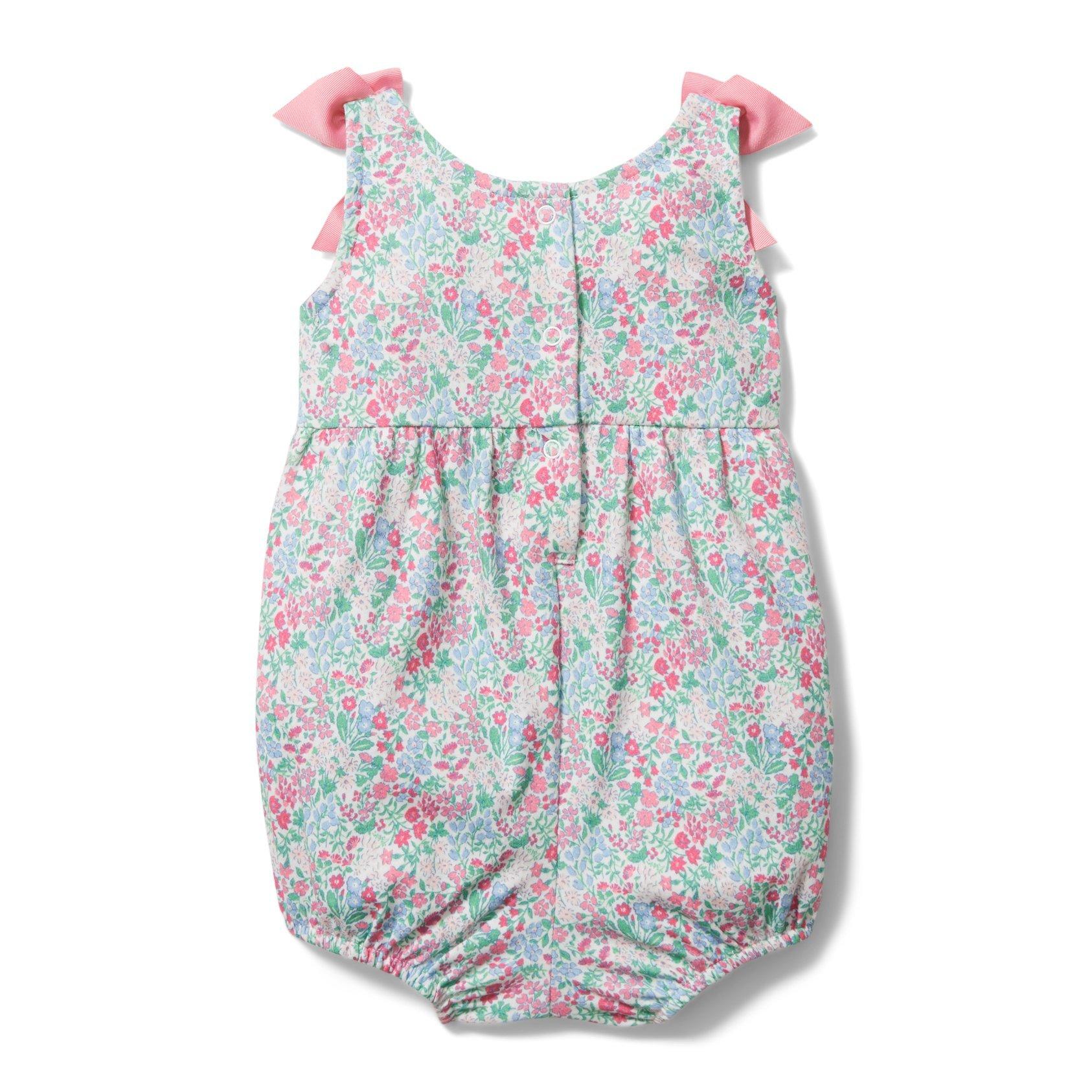 Baby Floral Bow Strap Romper image number 2