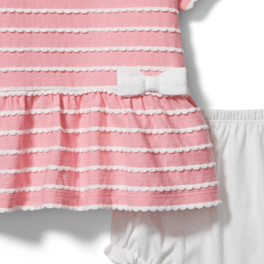 Baby Scalloped Striped Matching Set image number 1