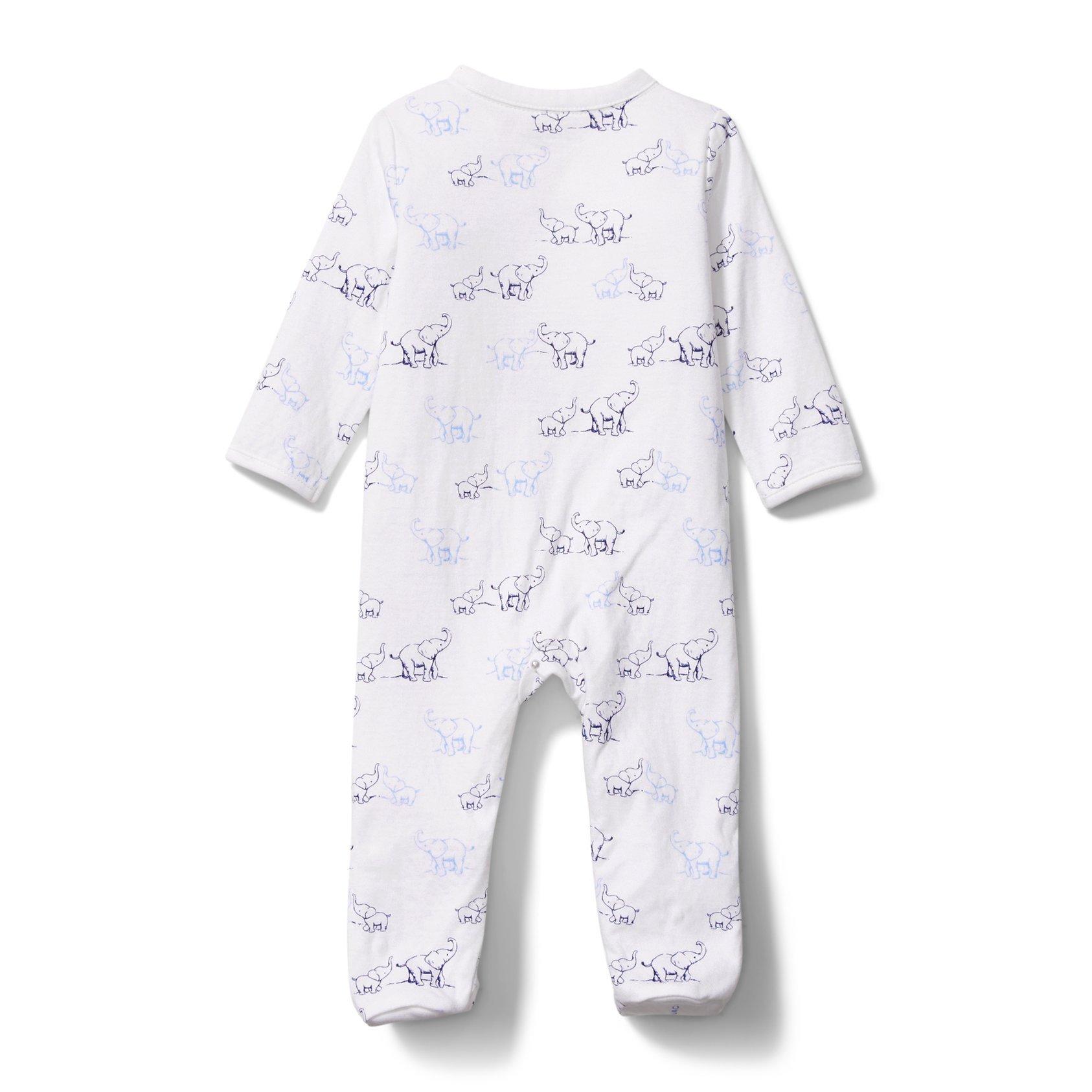Baby Elephant Toile Footed 1-Piece image number 2