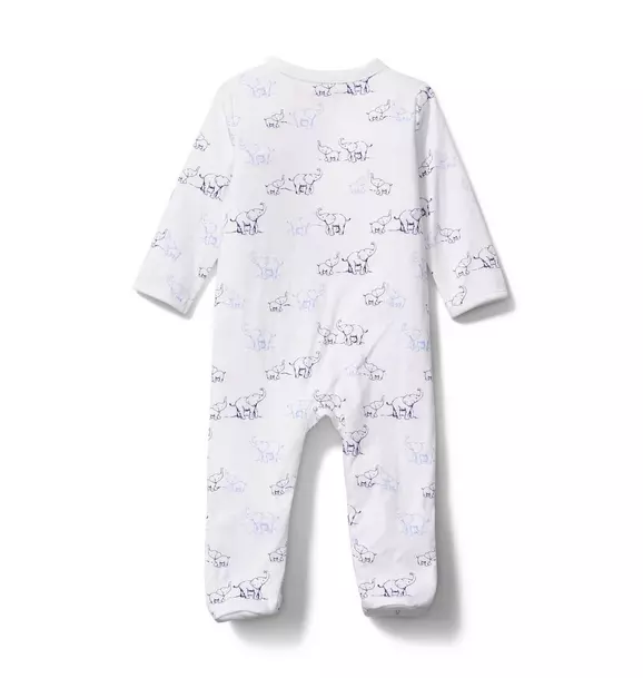 Baby Elephant Toile Footed 1-Piece image number 2