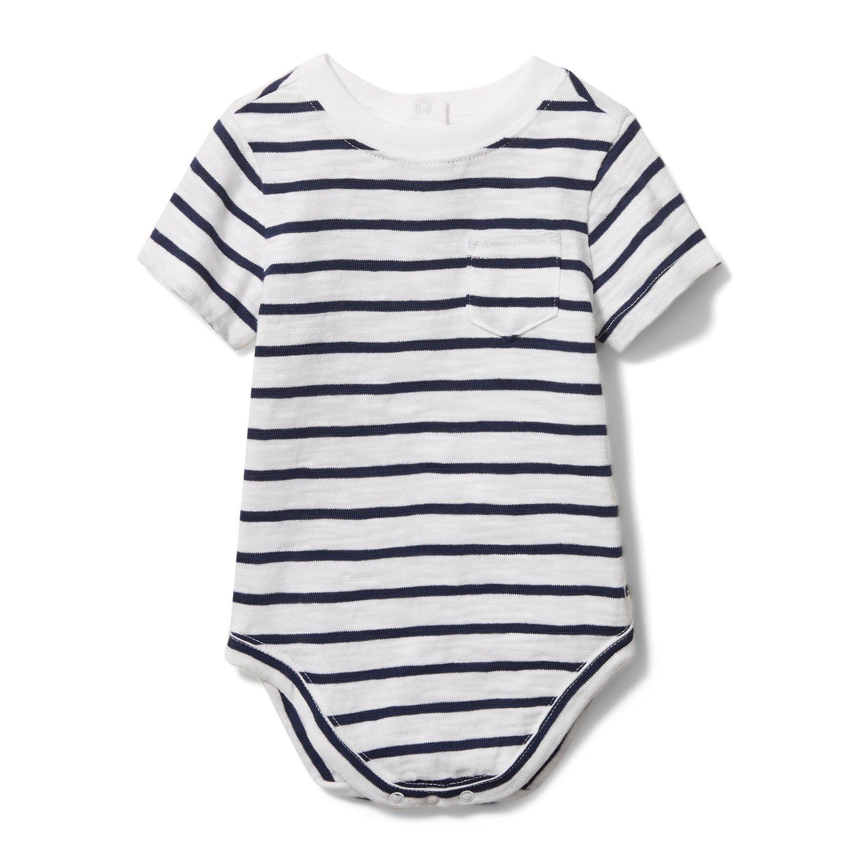 Baby Striped Slub Pocket Bodysuit image number 0