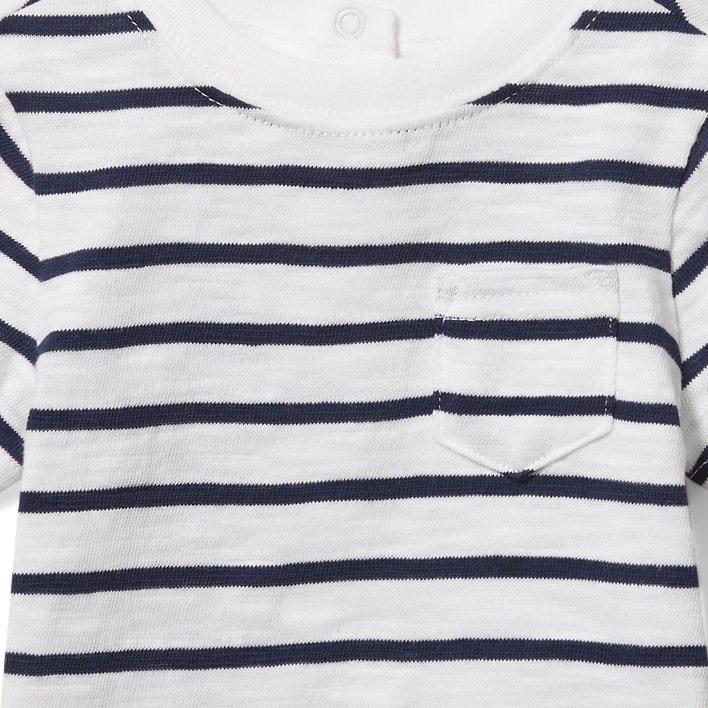 Baby Striped Slub Pocket Bodysuit image number 1