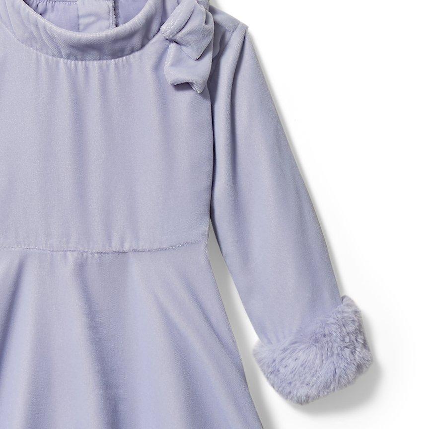 Velvet Faux Fur Cuff Dress image number 2