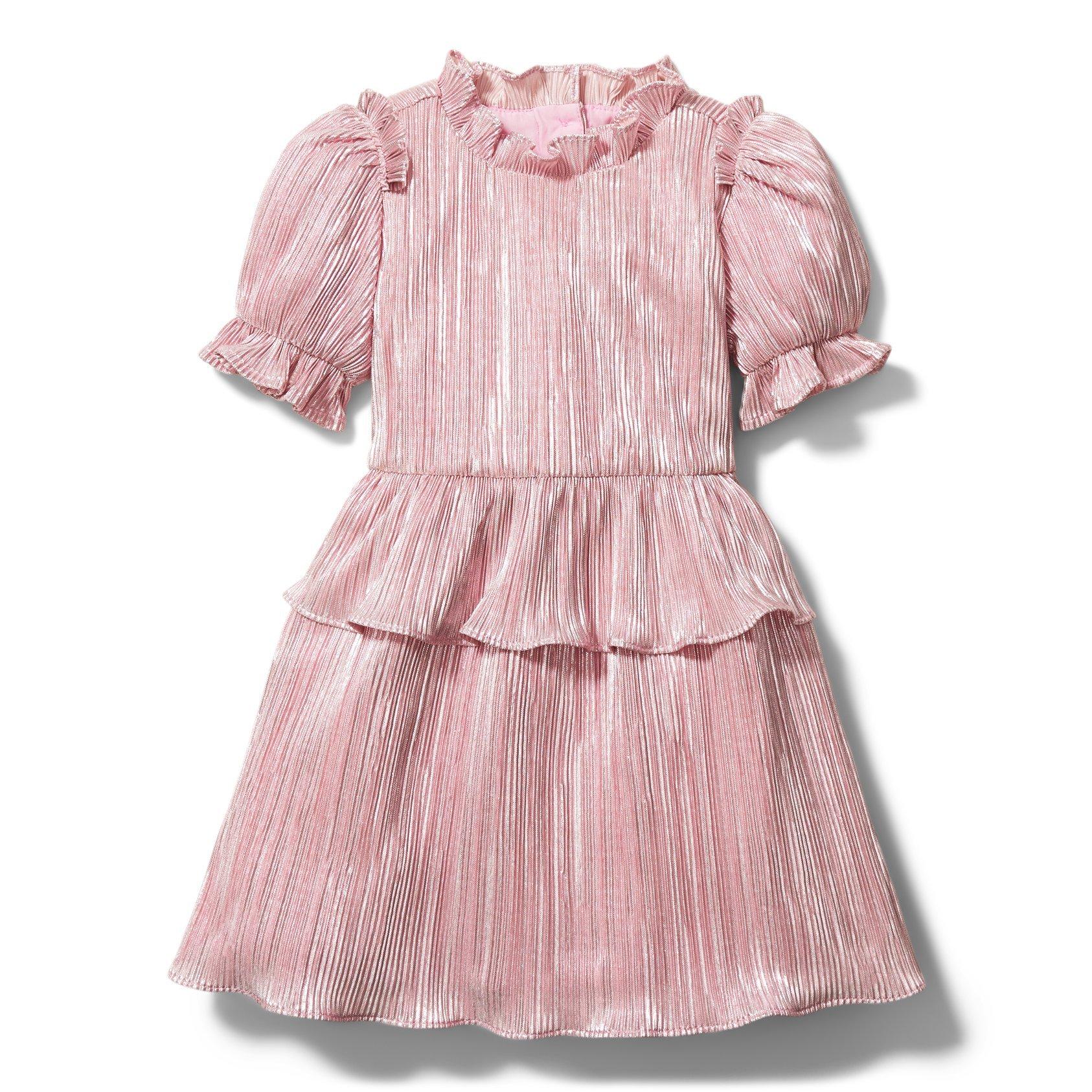 Rachel Zoe Pink Plisse Puff Sleeve Dress image number 0