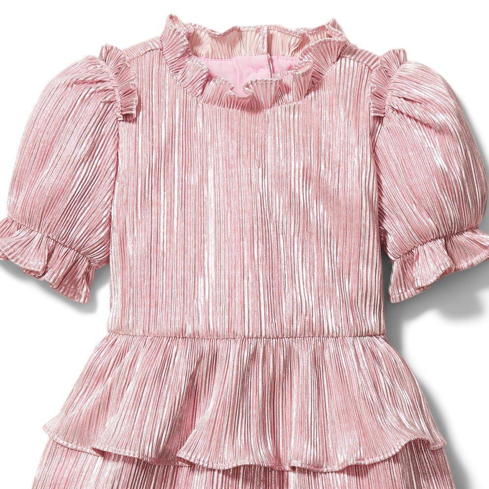 Rachel Zoe Pink Plisse Puff Sleeve Dress image number 2