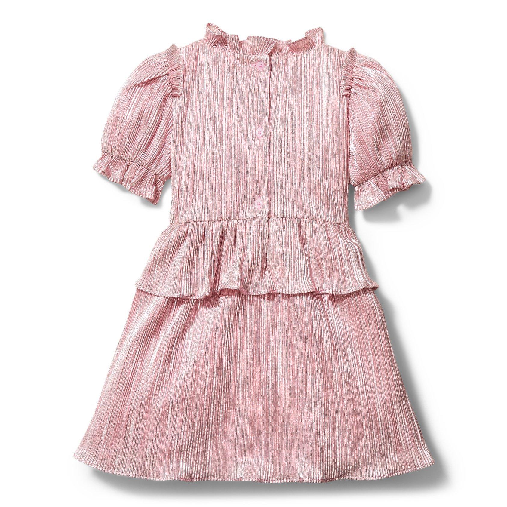 Rachel Zoe Pink Plisse Puff Sleeve Dress image number 1