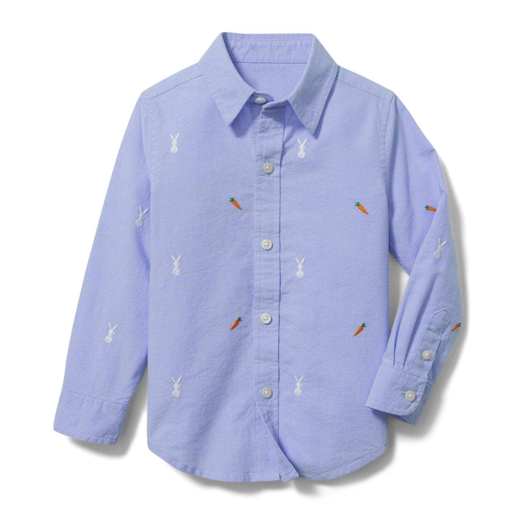 Boy Ocean Air Bunny Oxford Shirt by Janie and Jack