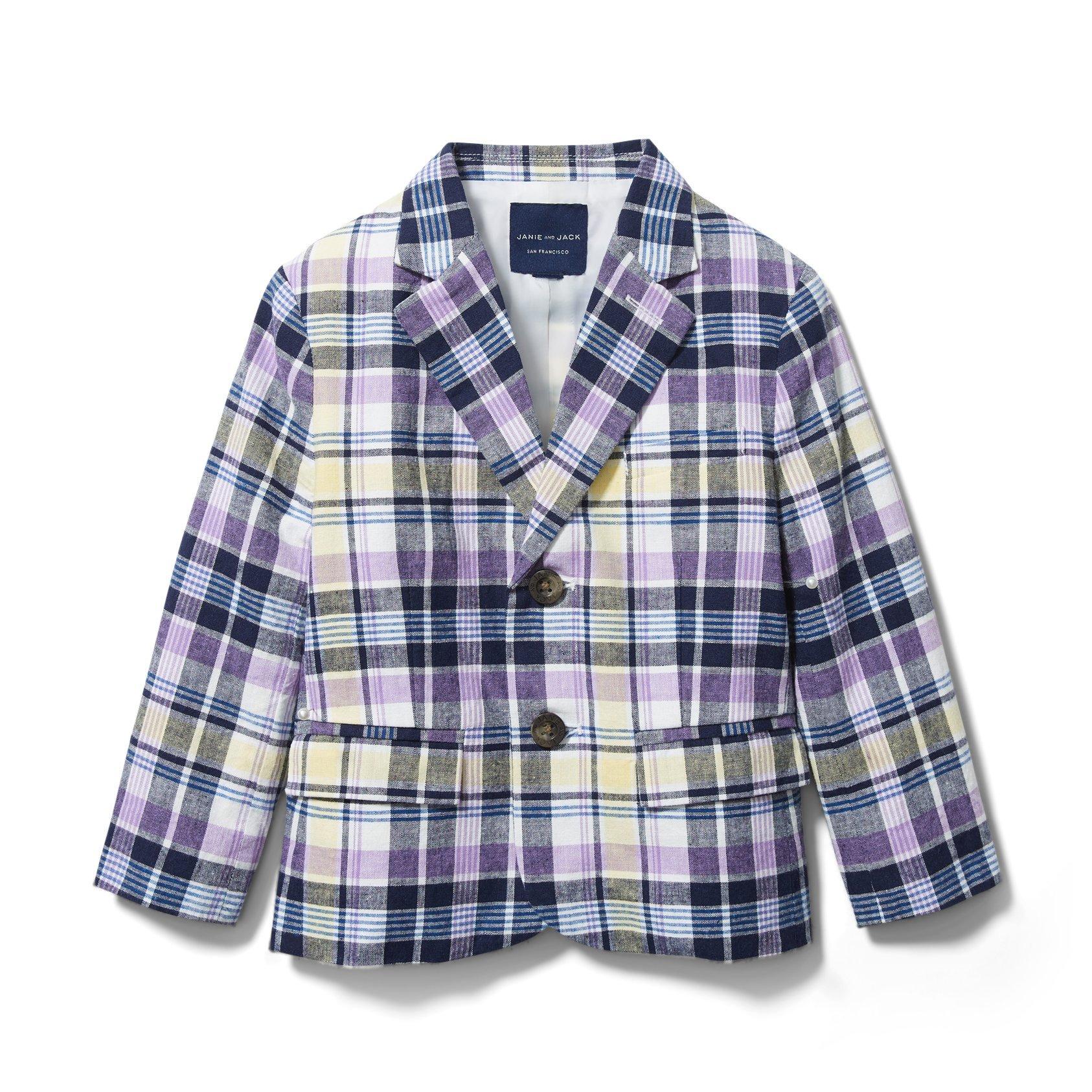 Plaid Linen Blazer image number 0