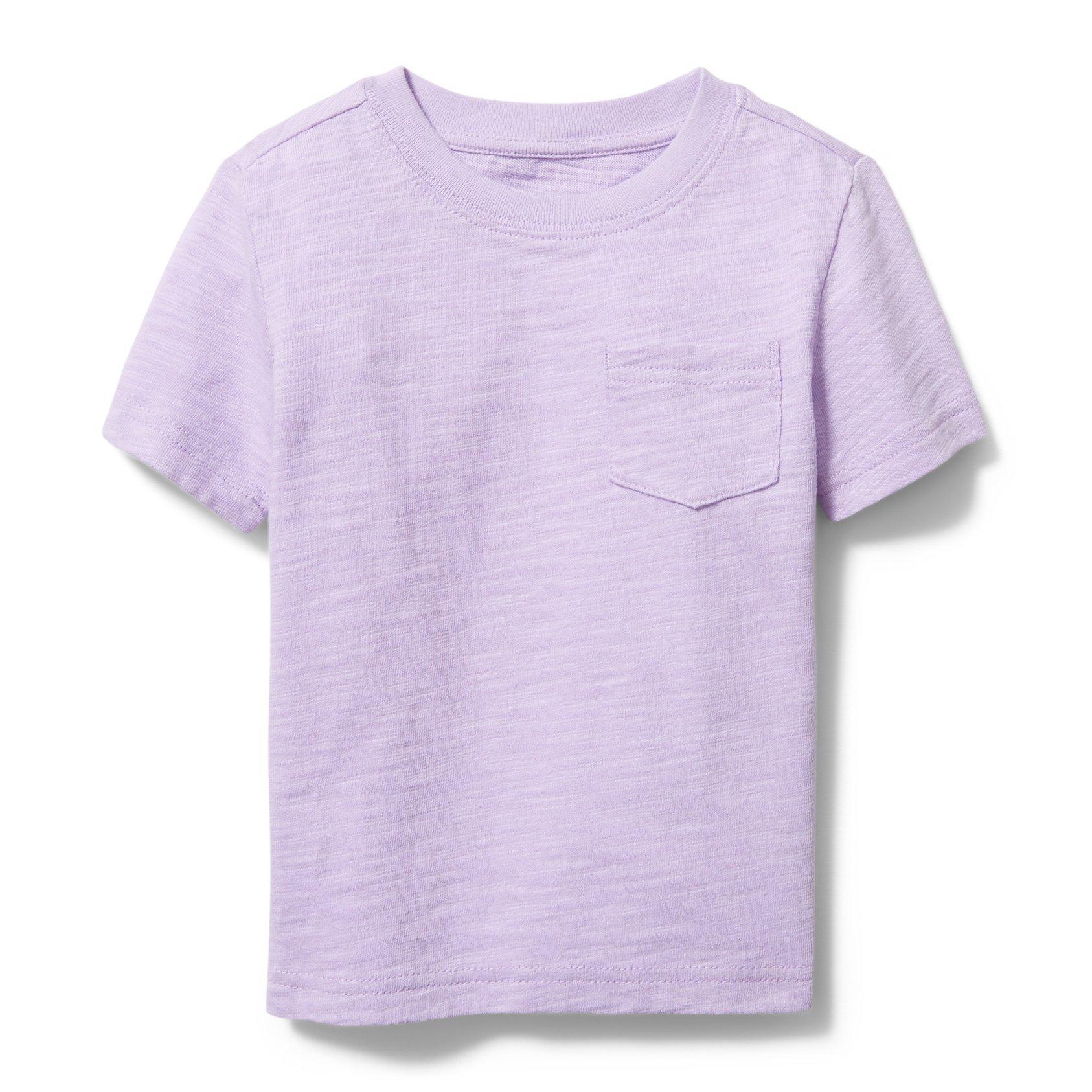 sibling matching spring outfits, purple pocket tee