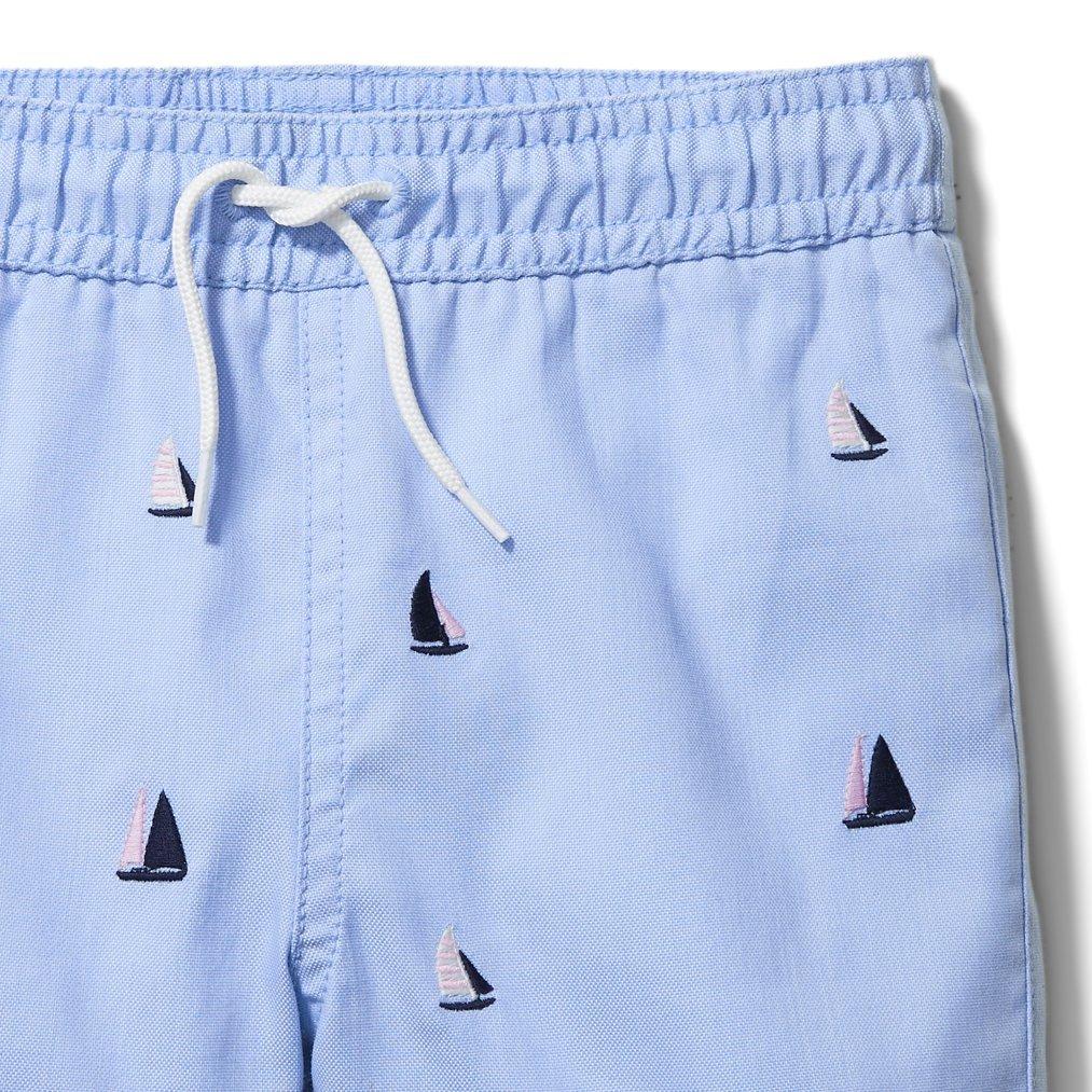 Embroidered Sailboat Swim Trunk image number 1