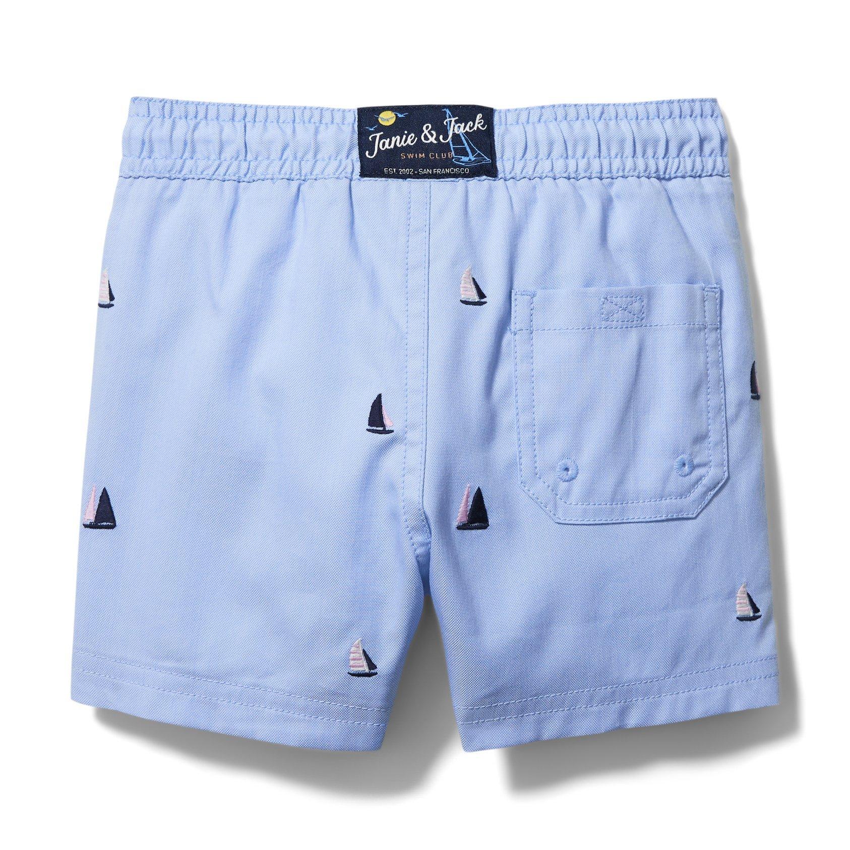 Embroidered Sailboat Swim Trunk image number 2