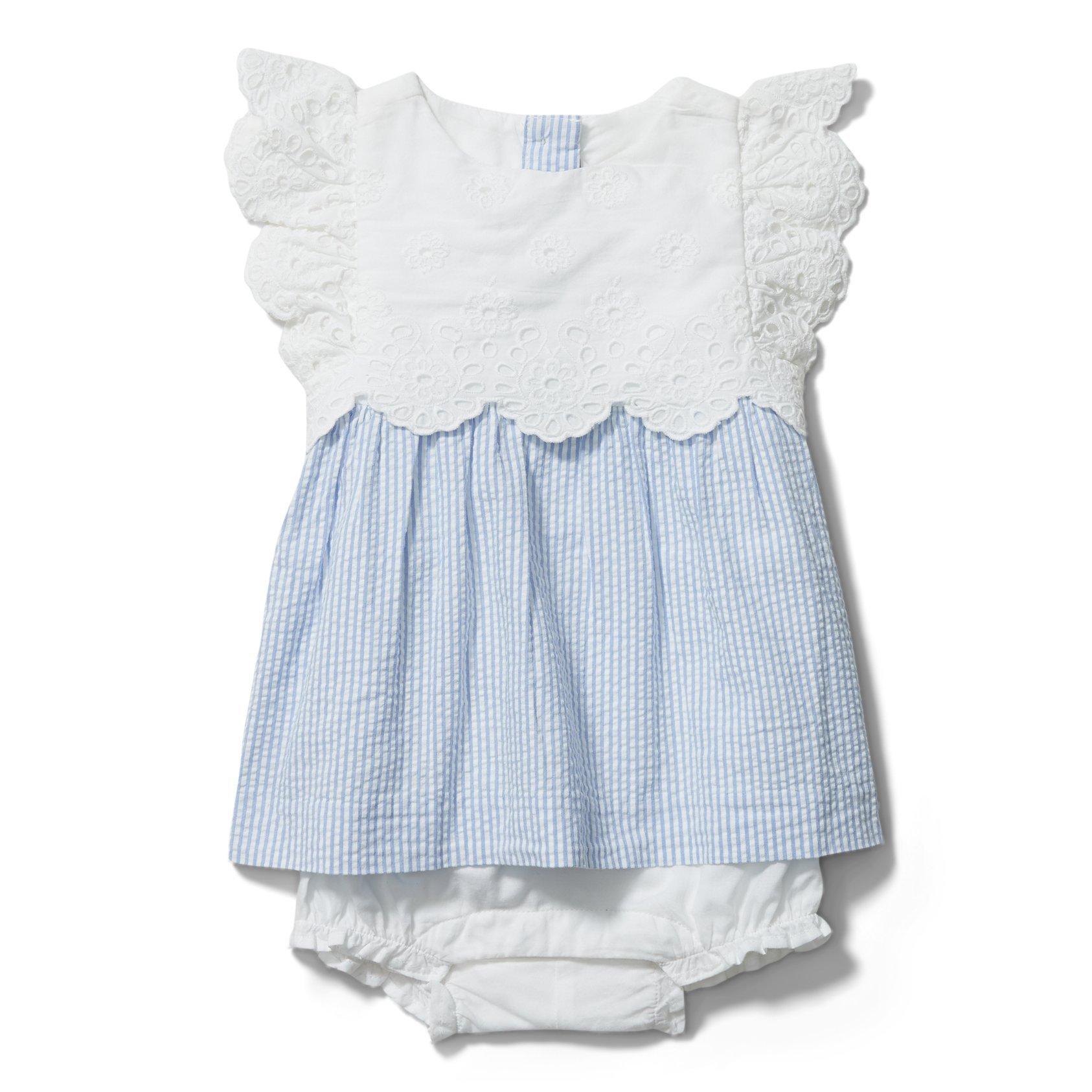Baby Eyelet Seersucker Romper image number 0