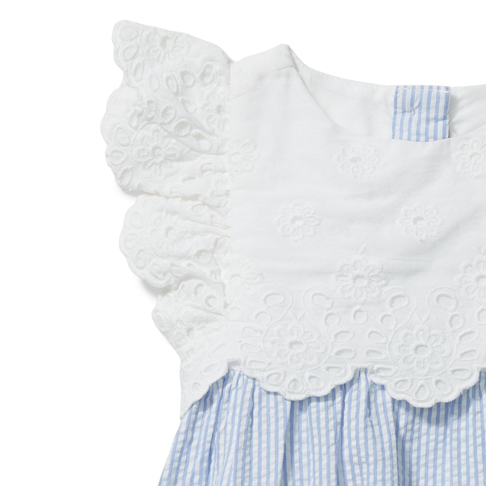 Baby Eyelet Seersucker Romper image number 1