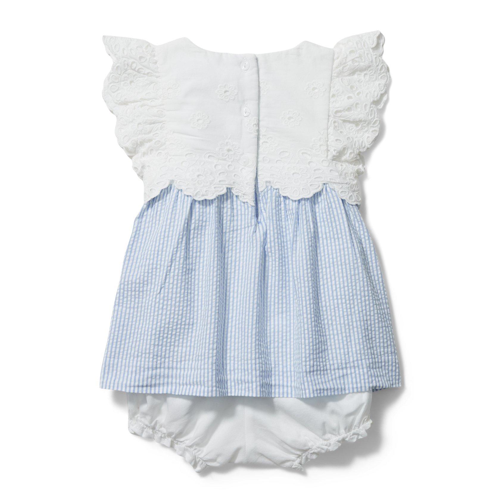 Baby Eyelet Seersucker Romper image number 2
