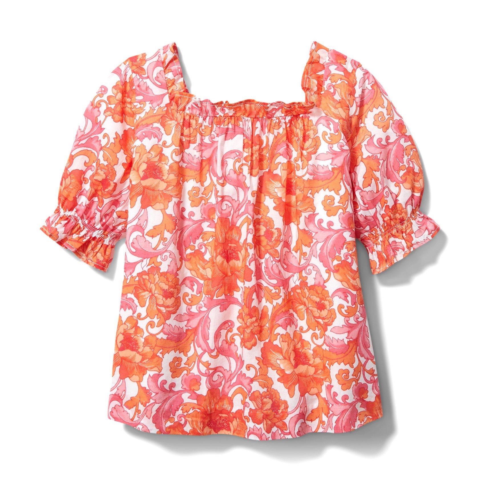 Floral Puff Sleeve Swing Top image number 0