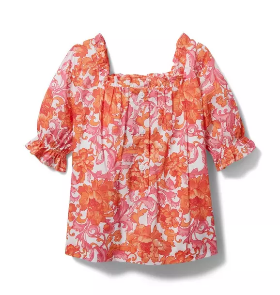 Floral Puff Sleeve Swing Top image number 4