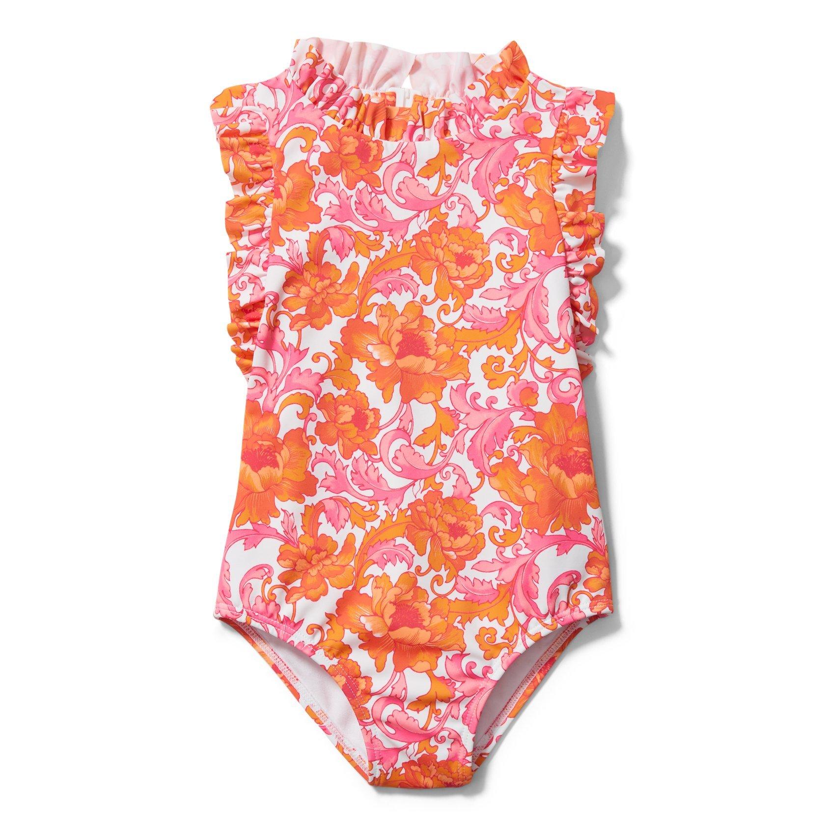 Floral Ruffle Trim Swimsuit image number 0