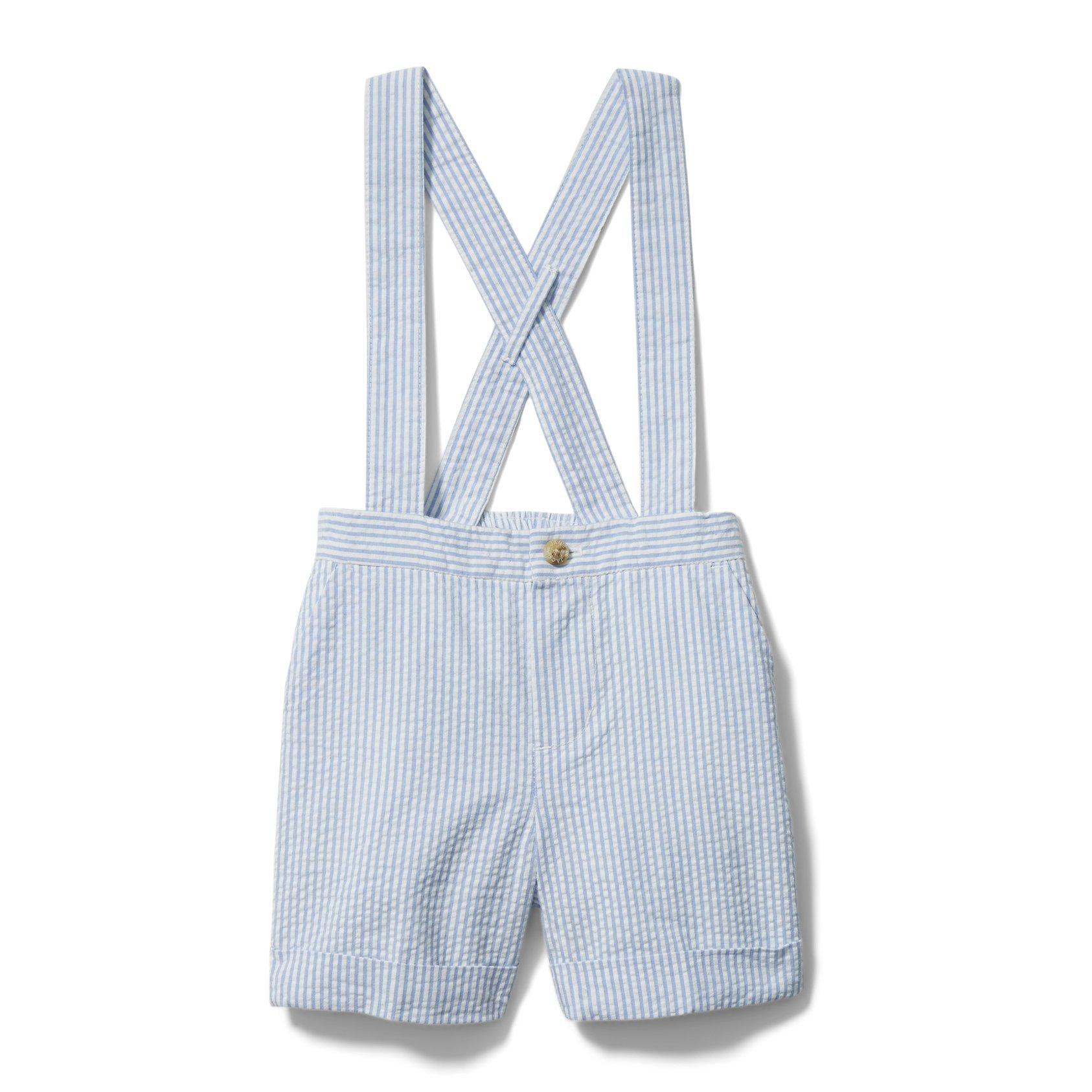 Baby Seersucker Suspender Short image number 0