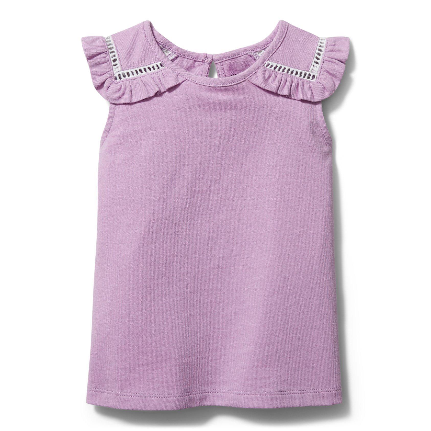 Ruffle Cutwork Sleeve Top image number 0