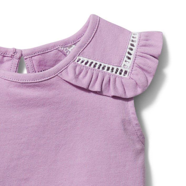 Ruffle Cutwork Sleeve Top image number 1