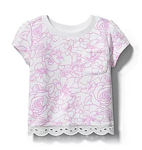 Janie and Jack Floral French Terry Top
