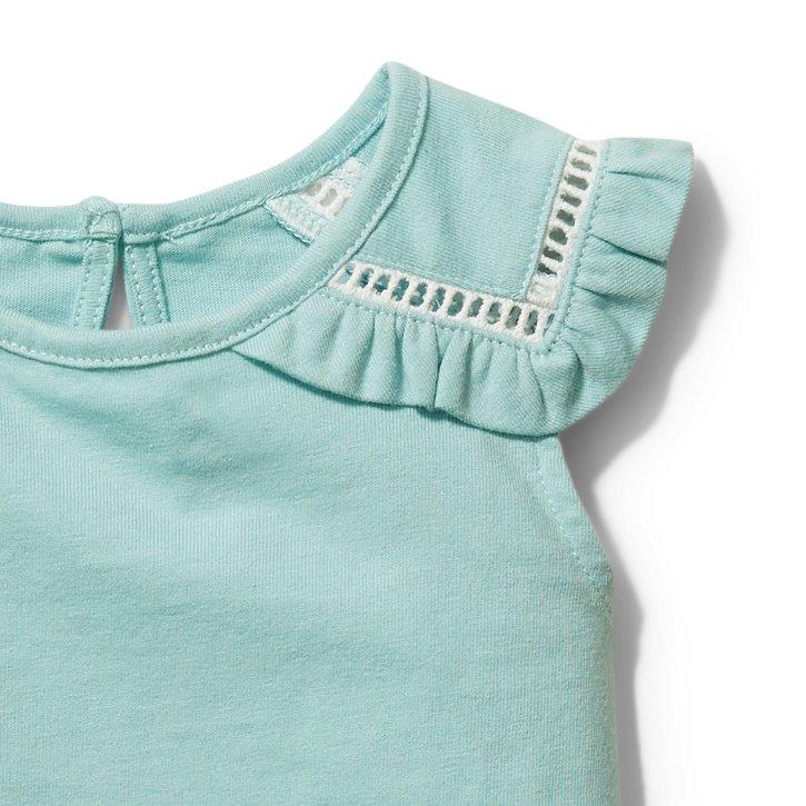Ruffle Cutwork Sleeve Top image number 1