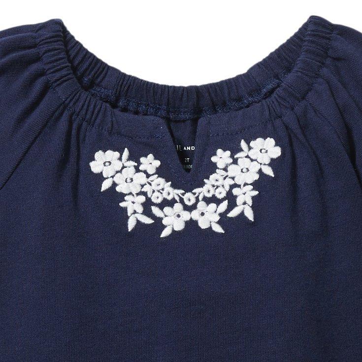 Embroidered Floral Puff Sleeve Top image number 1
