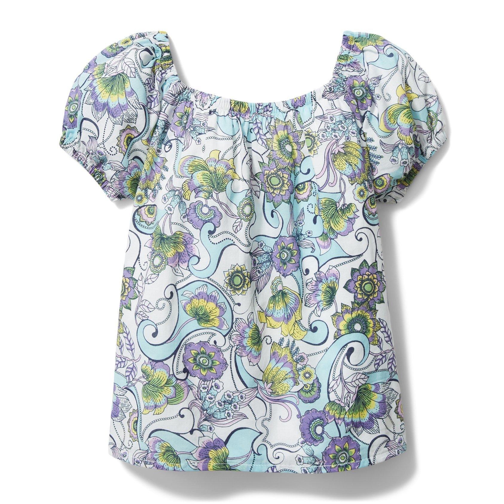 Paisley Puff Sleeve Swing Top image number 0