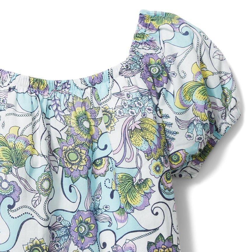 Paisley Puff Sleeve Swing Top image number 1