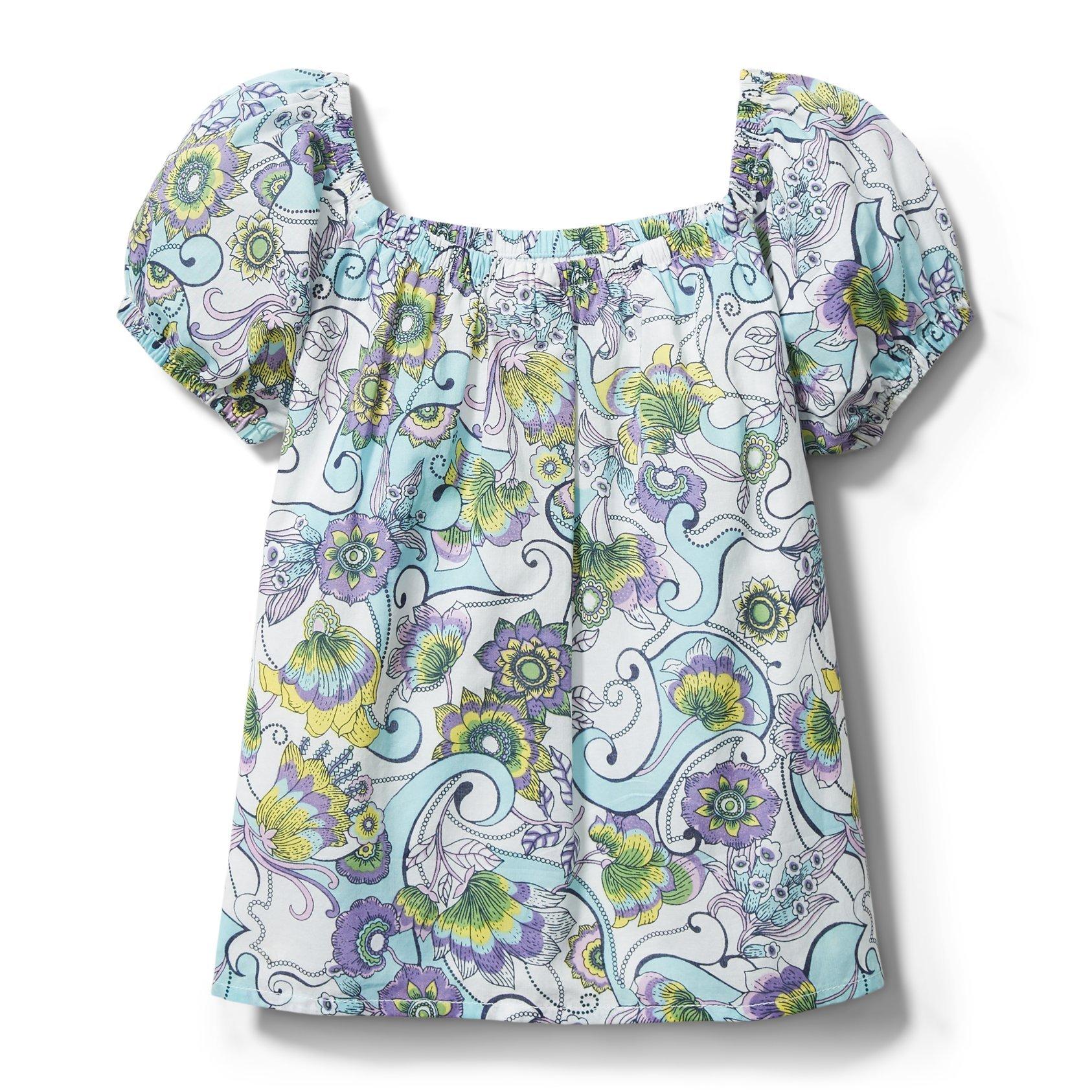 Paisley Puff Sleeve Swing Top image number 2