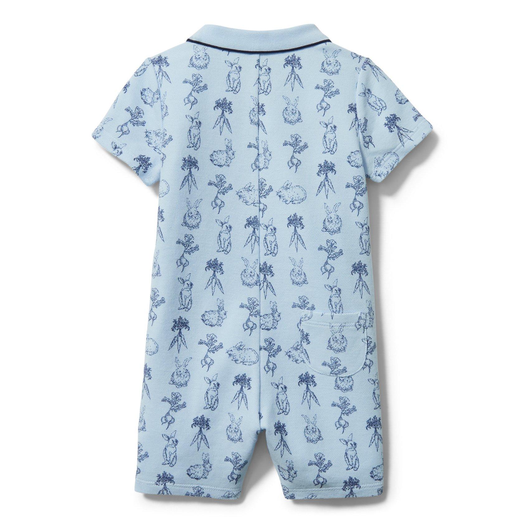 Baby Bunny Toile Polo Romper image number 2