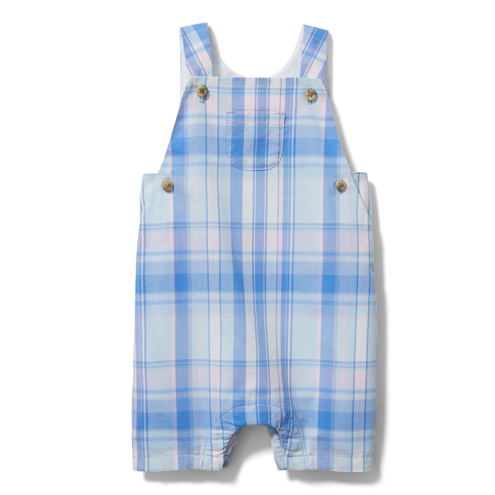 Baby Madras Plaid Shortall image number 0