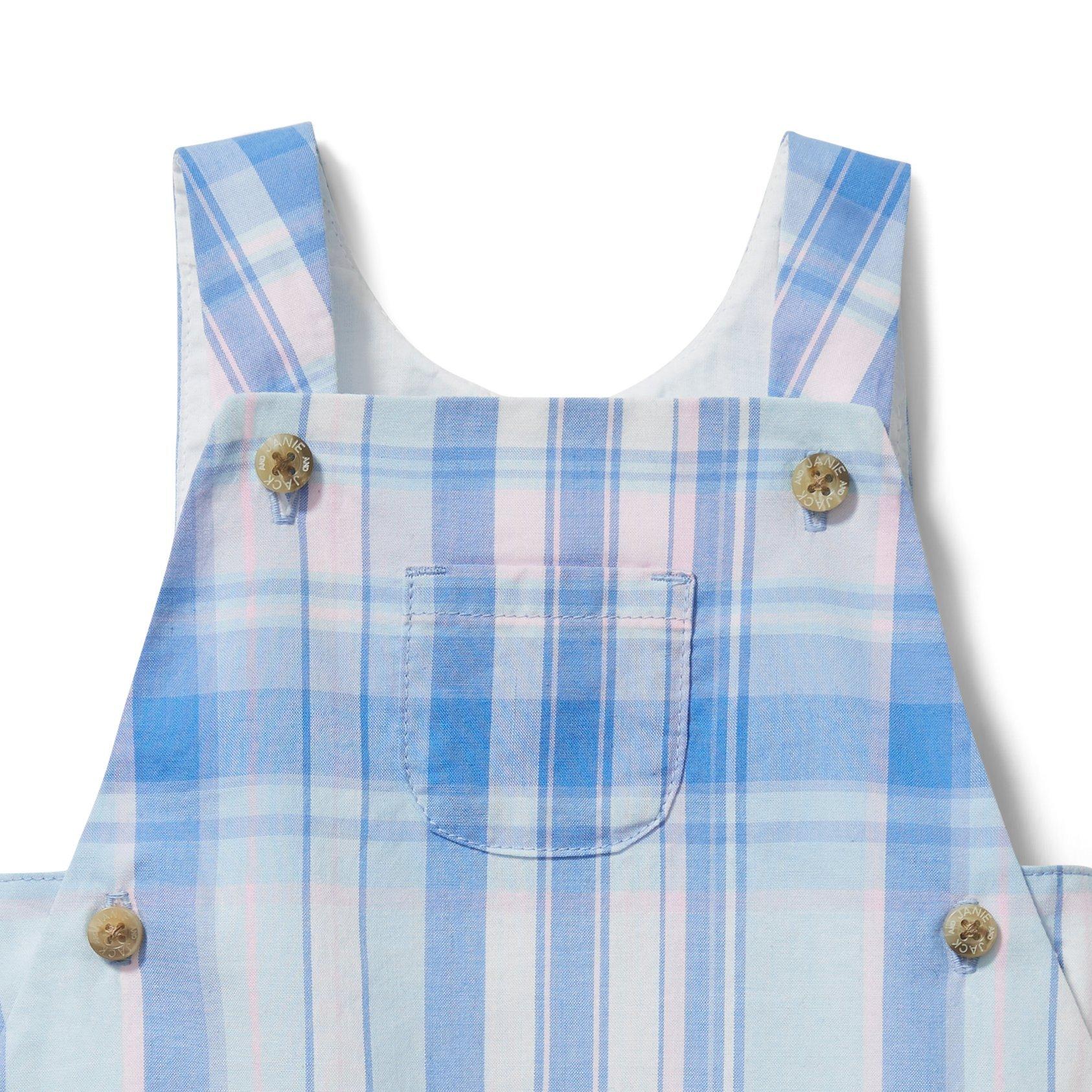 Baby Madras Plaid Shortall image number 1