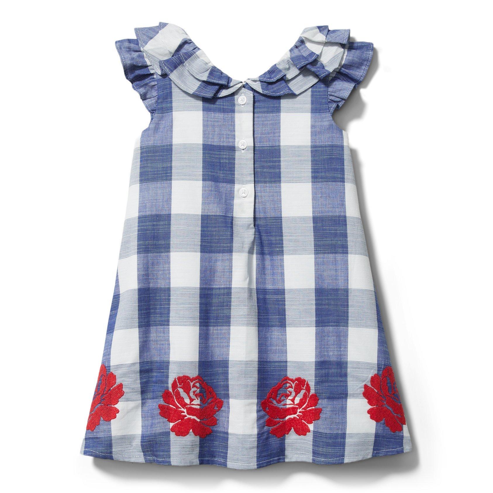 Embroidered Floral Gingham Dress image number 2