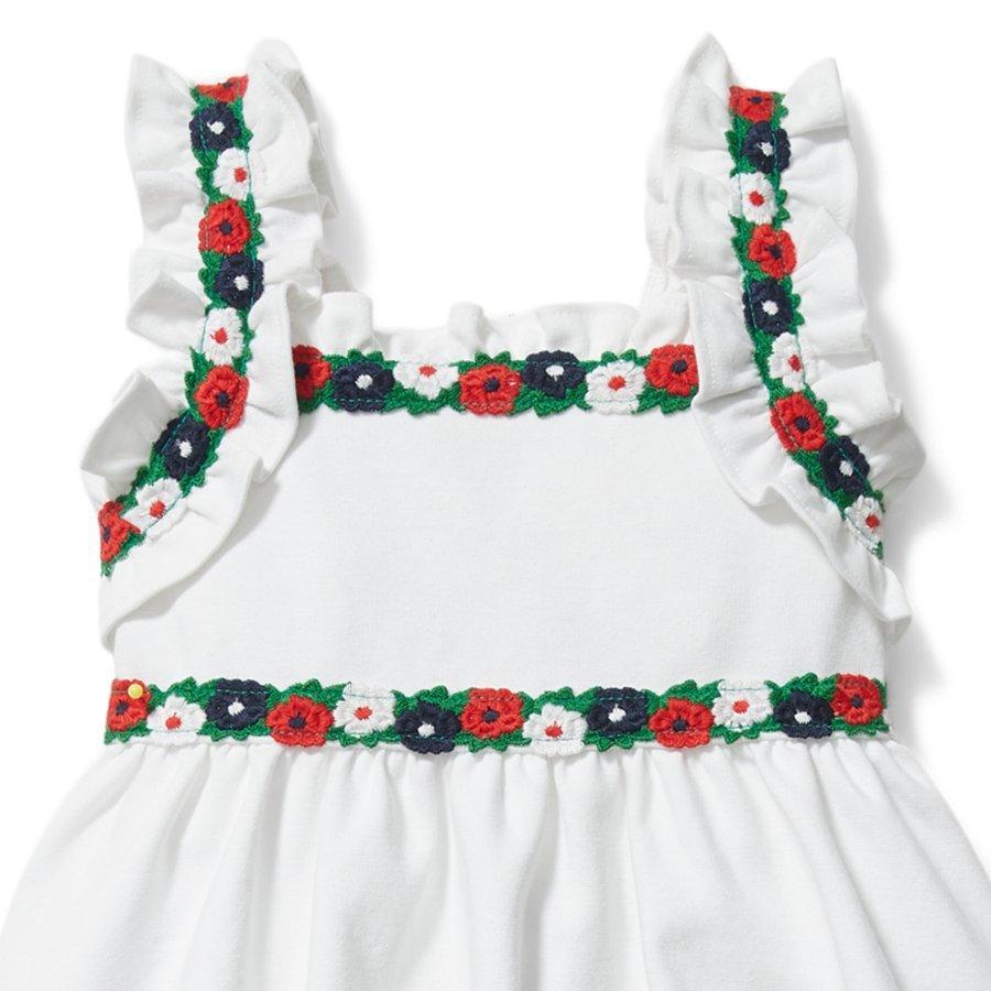 Crochet Floral Trim Ponte Dress image number 1